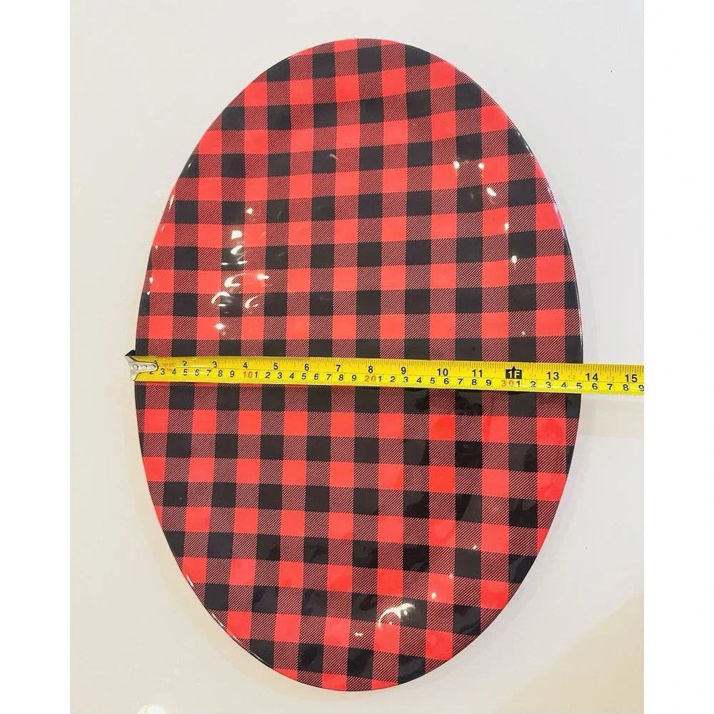 2 ROBERT STANLEY Melamine Red Black Buffalo Servingware & Accessories 19.8x13.5